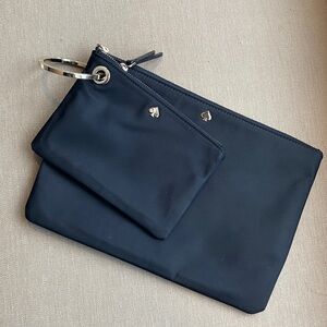 Kate Spade Black Pouch Wristlet Set with Gold Accents